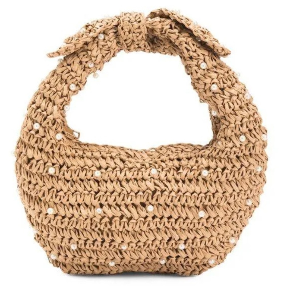 Haute Hippie Tan Woven Hobo Bag